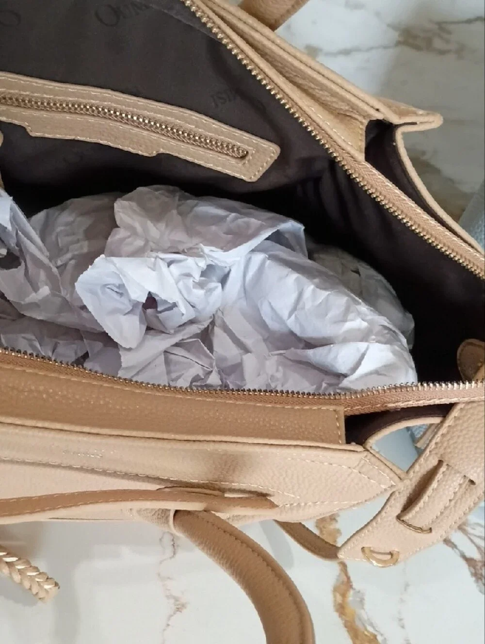 Classic Women's Tote Handbag in Beige